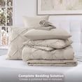 thumbnail image 3 of U by Bedsure Twin/Twin XL Comforter Set Beige, Bedding for College Dorm, 5 Pieces Bed in a Bag with Pinch Pleat Comforter, Sheets, Pillowcases & Shams, 3 of 10