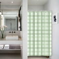 thumbnail image 3 of Green Buffalo Plaid Shower Curtain Farmhouse Texture Rustic Cottagecore Aesthetic Boho Chic Shower Curtains for Countryside Bathroom Bathtubs Decor Waterproof Fabric with Hooks 36x72 Inches, 3 of 6