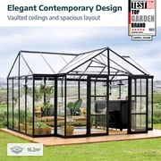 Palram - Canopia Triomphe Chalet - 12' x 15' - Walk-In Hobby Greenhouse - Black - with 2 Roof Vents