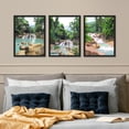 thumbnail image 3 of PixonSign Framed Canvas Print Wall Art Set - Summer Forest River Rapid Landscape Posters - Set of 3 Wilderness Nature Pop Art Prints Pastel Wall Décor for Living Room - 12"x16" Black, 3 of 5