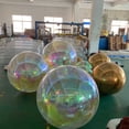 thumbnail image 2 of Esferas inflables metálicas - Esfera de espejo dorado gigante iridiscente Bola de decoración inflable de Pvc de Navidad para exteriores, 2 of 3