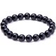 thumbnail image 1 of Pulsera de ágata con cuentas redondas de ágata negra natural (1 unidad). Pulsera elástica de varias capas., 1 of 4