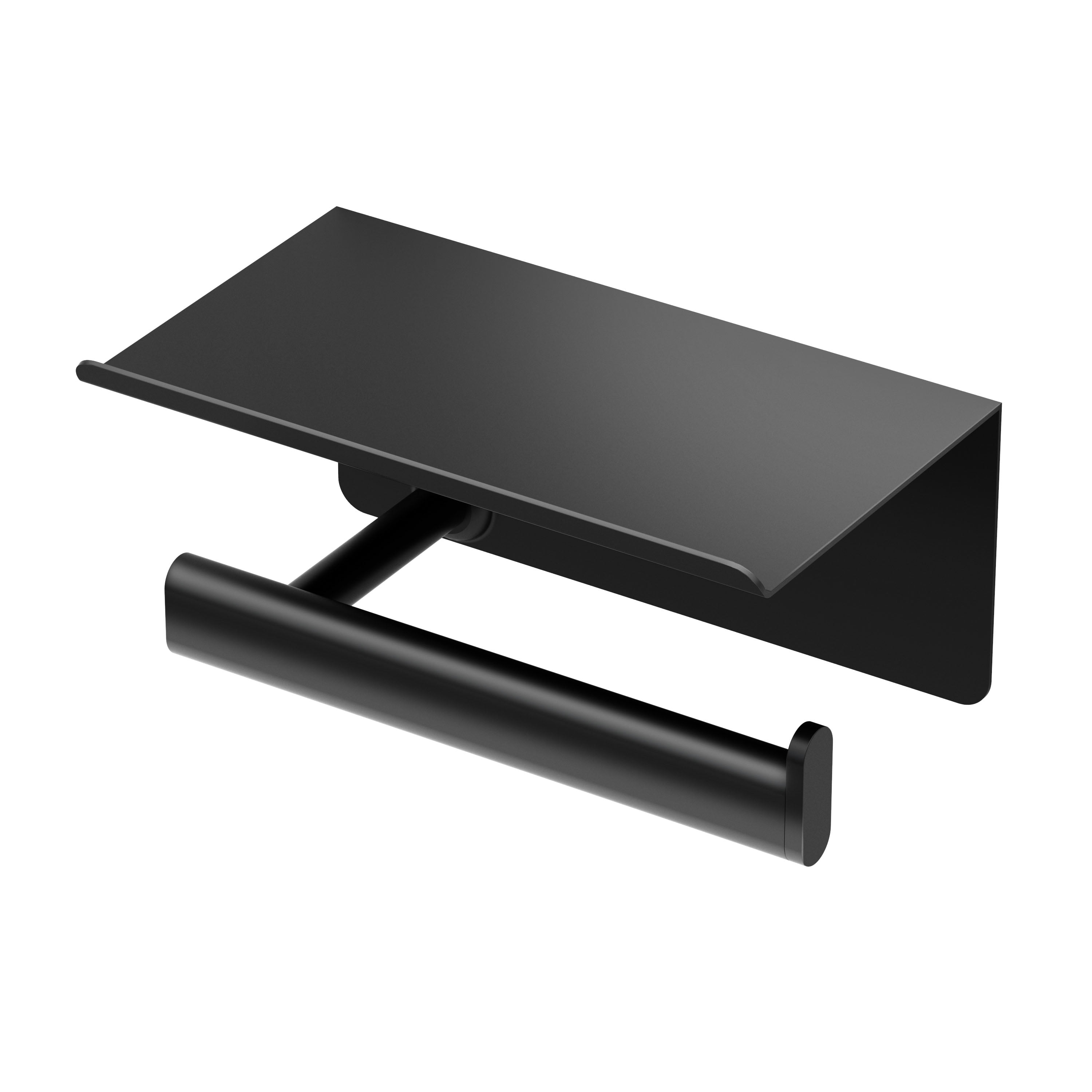 Gatco 1422MX Elevate Toilet Paper Holder w/Mobile Shelf, Matte Black