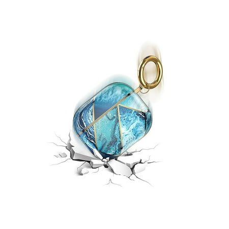 SaharaCase - Marble Case for Apple AirPods 3 (3rd Generation) - Blue/Gold
