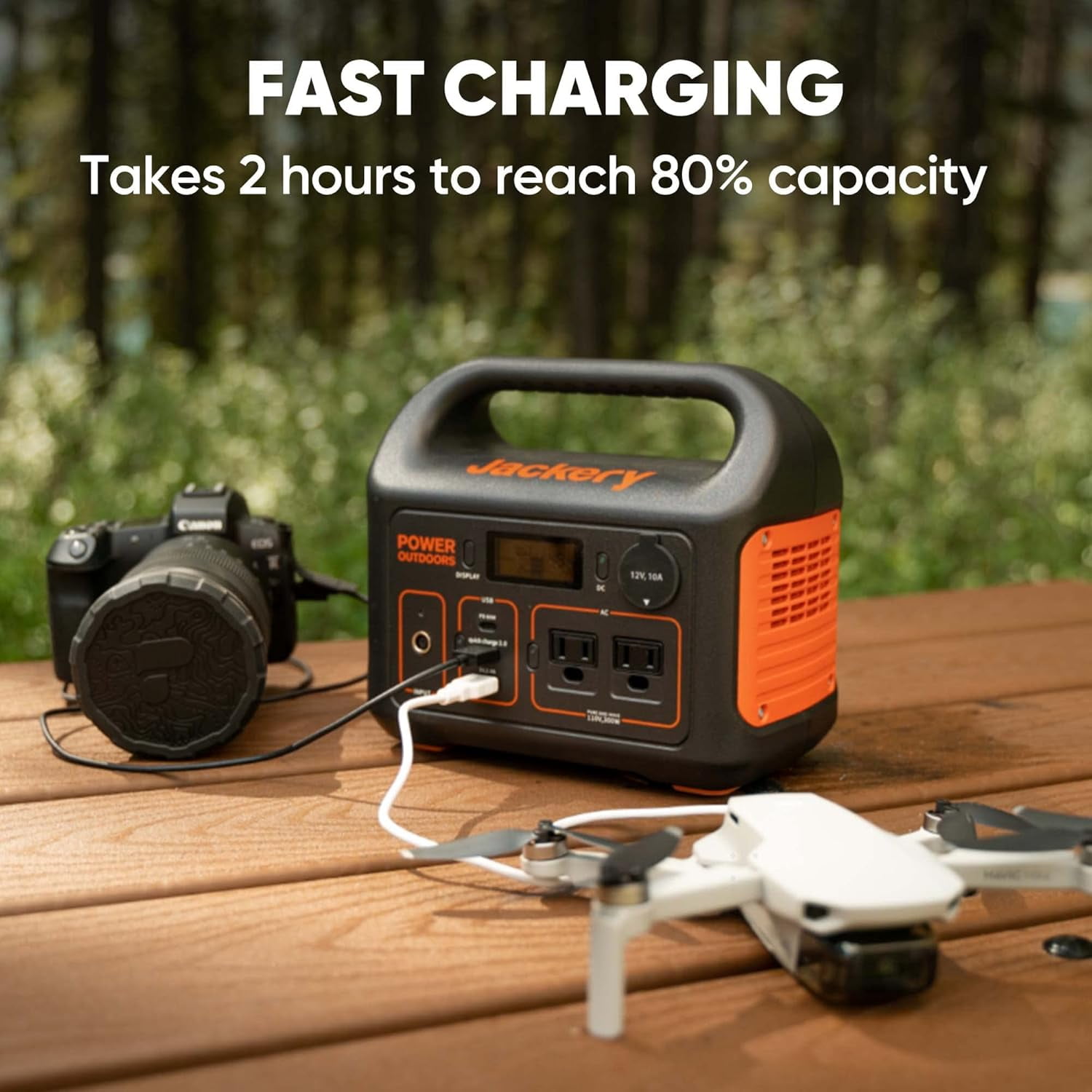 Jackery Portable Power Station Explorer 300 with 5m Extension Cord, 285Wh Backup Lithium Battery, Solar Generator for Outdoors Camping, Travel, Hunting, Blackout
