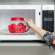 Tasty Micro-Pop 1.5 qt Borosilicate Glass Microwave Popcorn Maker, Red
