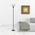 thumbnail image 6 of 71" Bronze Torchiere Floor Lamp With Beige Frosted Glass Dome Shade, 6 of 7