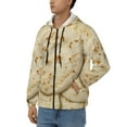 thumbnail image 3 of Wukai Taco Tortillas Print Men's Zip-Up Hoodie,Fleece Full-Zip Hoodie for Men, Hooded Sweatshirt-Medium, 3 of 5