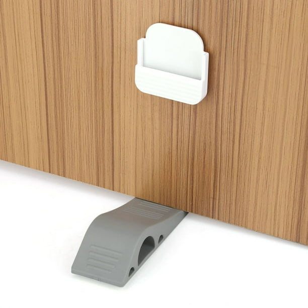 Juego de Topes de Puerta de Goma para Niños y Bebés, Tope de Cuña de Seguridad, Paquete de 4 TPR, Soporte Gris no Tóxico