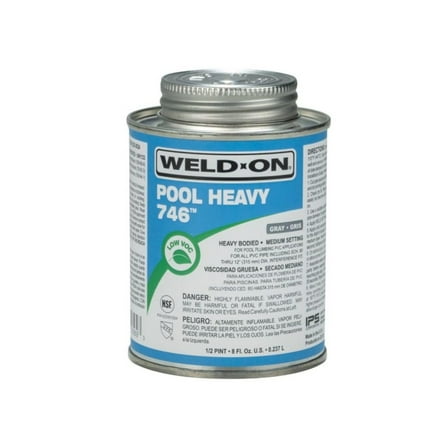 HeSLehs Pool Heavy 746 Gray - Pool PVC Gray Glue Adhesive (8 Oz)