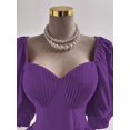 thumbnail image 4 of Plus Size Elegant Solid Color Waist Cinched Dress, Summer, 4 of 10