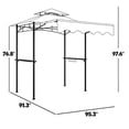 thumbnail image 7 of Dark Gray Outdoor Grill Gazebo BBQ Pavilion Double Top Adjustable Awning with Side Shelves and Hooks, 7 of 7