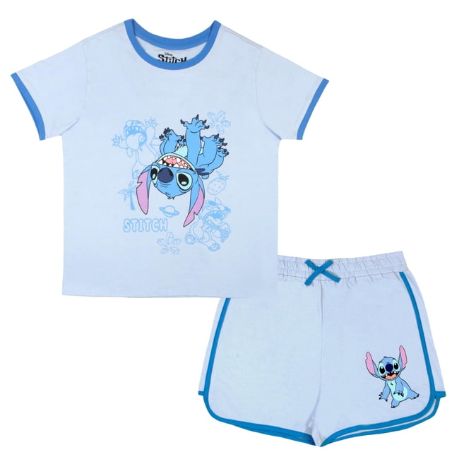 Conjunto de Remera y Shorts para Niñas Disney Lilo y Stitch Azul