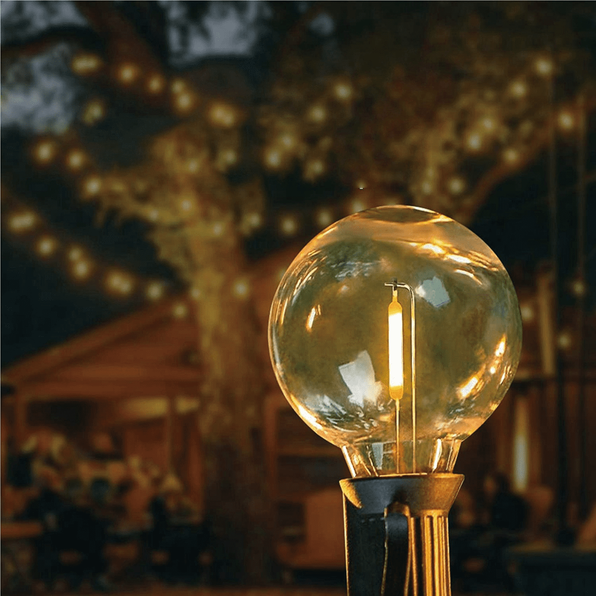 60 Pcs G40 LED Replacement Light Bulbs E12 Screw Base Shatterproof LED Globe Bulbs for Solar String Lights Warm,60 x G40 light bulbs,Clear