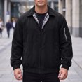 thumbnail image 2 of Men's Jackets Solid Color Lapel Zipper Casual Windbreaker 3 Pockets Jeans Jackets Trucker Coat, 2 of 5
