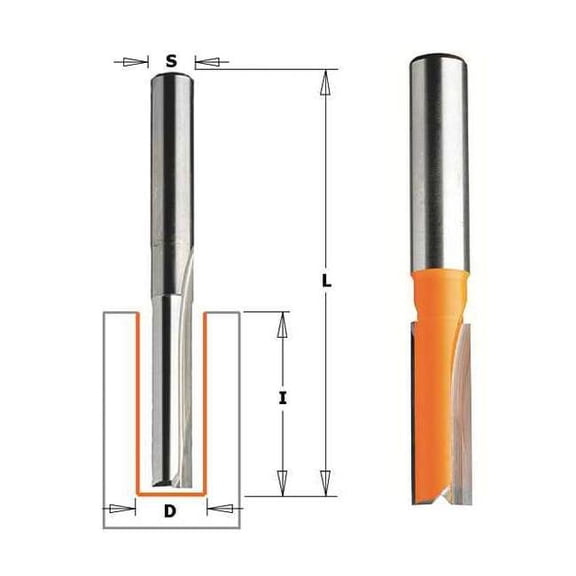 Cmt Straight Router Bit,HW,1/2 in 812.629.11
