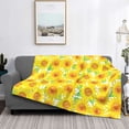 thumbnail image 2 of Uemuo Sunflowers2 Printed Throw Blanket for Couch, Fluffy Fuzzy Blankets for Bed, Sofa, Cozy Flannel Faux Fur Blanket-, 2 of 6