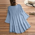 thumbnail image 3 of Teissuly Women Vintage Ruffled Three Quarter Lace V-Neck Plus Size Top T-Shirt Blouse, 3 of 5