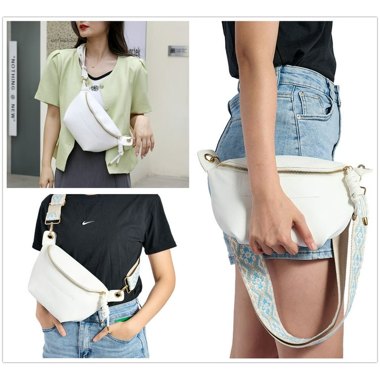 BUTIED Fanny Pack Women Small Crossbody Sling Bags Versatile Ladies Retrol Chest Bag Double Straps