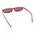 thumbnail image 7 of Womens Classy Think Plastic Narrow Rectangle Cat Eye Mod Fashion Sunglasses Red - Black, 7 of 7