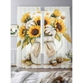 thumbnail image 2 of Sunflower Sheer Curtains for Living Room Bedroom Yellow Floral Botanicals Motif Floral Plant Sheer Curtains 96 Inch Long 2 Panels Set Light Filtering Curtain Window Treatments Drapes for Dining Room, 2 of 6