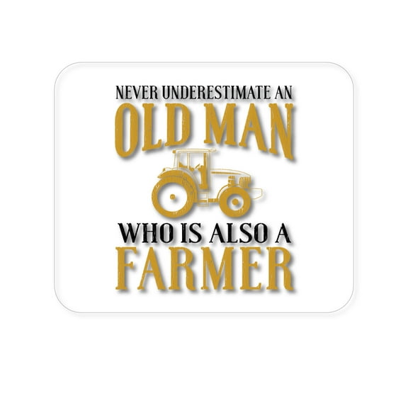 DistinctInk Mouse Pad - 1/4" Foam Rubber - Never Underestimate Old Man Farmer