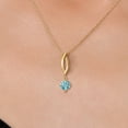 thumbnail image 3 of Gem Stone King 10K Yellow Gold Blue Zircon Pendant Necklace for Women | 0.85 Cttw | Gemstone Birthstone | Round 5MM | With 18 inch Chain, 3 of 6