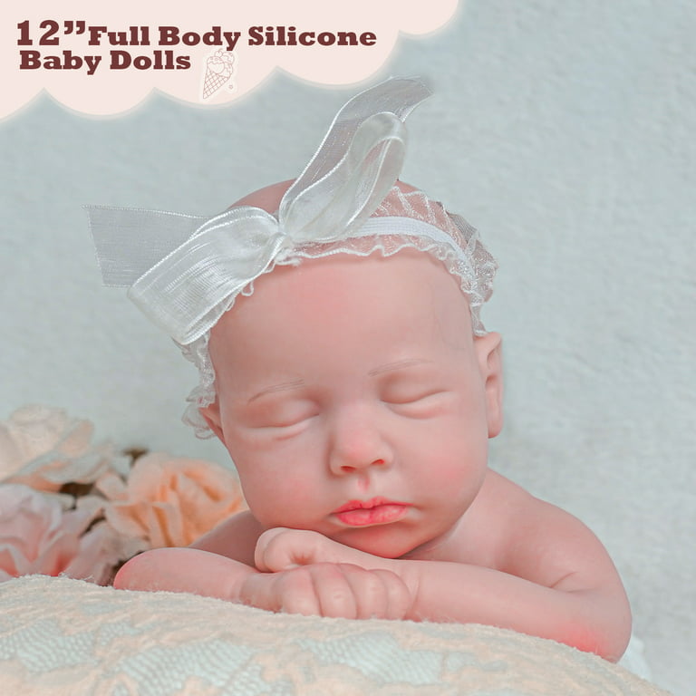 Reborn Baby Dolls Silicone Full Body 12 Inches Solid Platinum