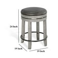 thumbnail image 5 of Zeka Swivel Counter Stool Set of 2, Rich Black Faux Leather, Gray, 5 of 6