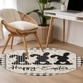 thumbnail image 4 of Black Grey Easter Round Area Rug 3.3Ft Washable Circle Rugs for Dining Room Table, Polka Dot Bunny Spring Vintage Plaid Checkered Non-Slip Carpet Floor Mats Indoor Outdoor Carpet Runner Home Decor, 4 of 8
