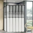 thumbnail image 4 of Double Curtain Divider Stand - 48 to 144 inches Expandable Curtain Rod Room Divider， Damage Free Freestanding Vertical Tension Stand, Black, 4 of 12