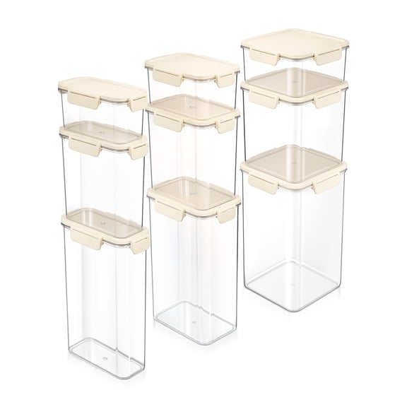 Sorbus 9-Pack Clear Airtight Food Storage Containers – Assorted Sizes Pantry Organizers