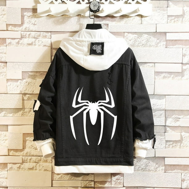 Chaqueta de mezclilla con estampado del logotipo de Spider-Man de Marvel
