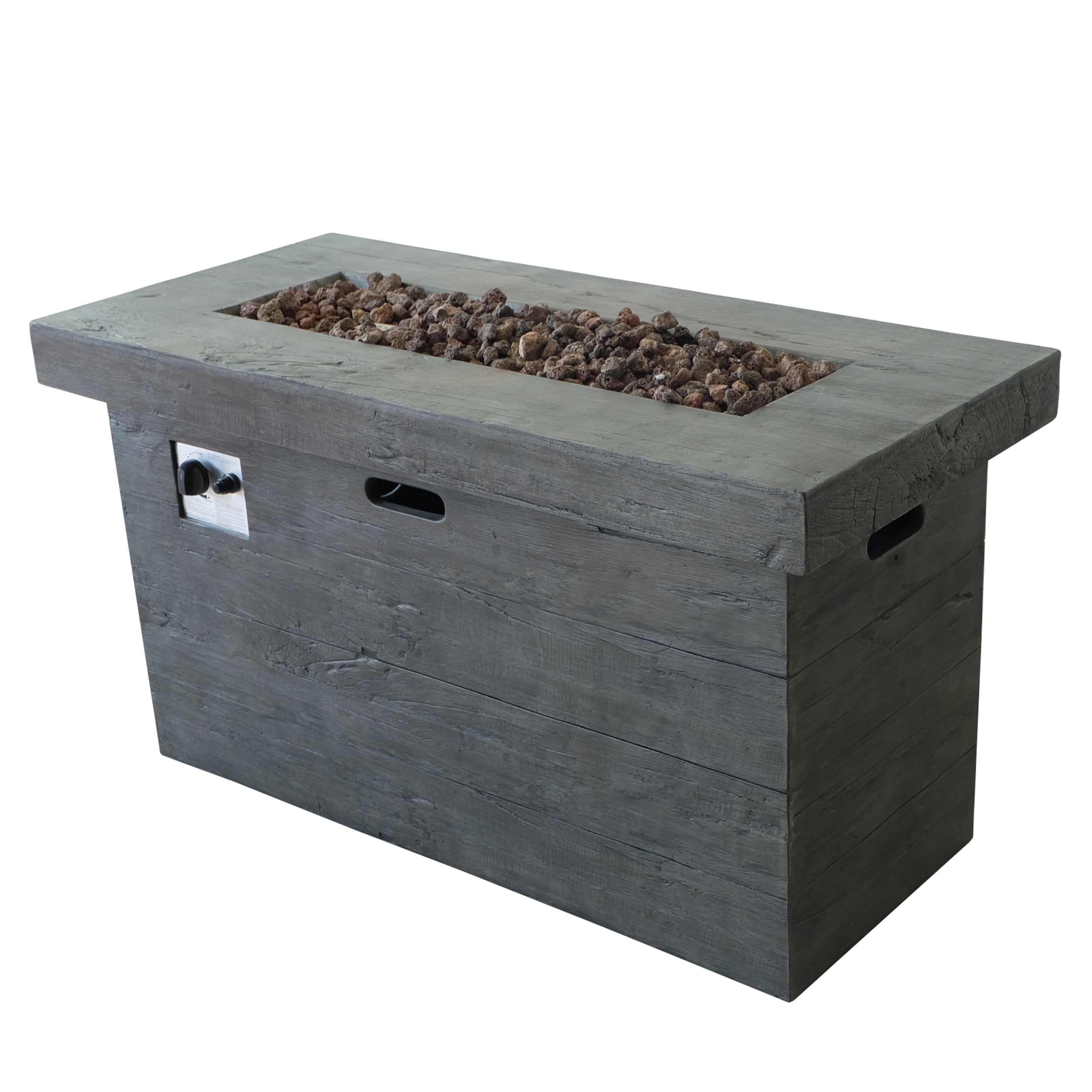 Crawford Outdoor Rectangular Fire Pit 50 000 Btu Grey Walmart Com Walmart Com