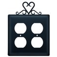 thumbnail image 3 of Village Wrought Iron EOO-51 Heart Double Outlet Cover - Black, 3 of 3