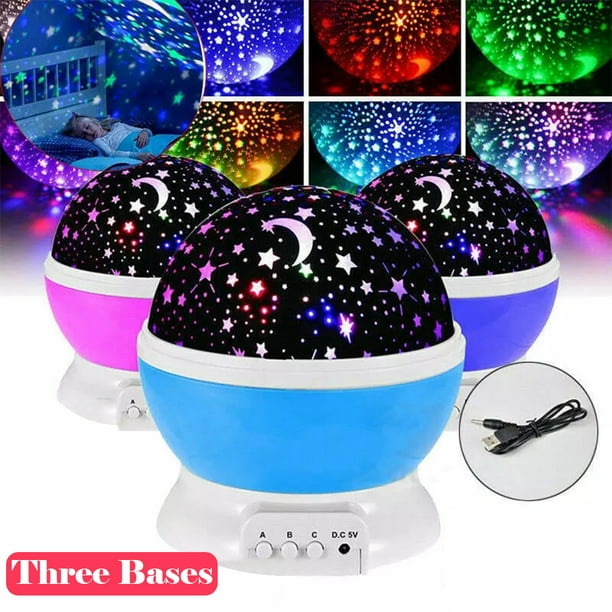 Night Light Projector, LED Starry Moon 360 Degree Rotating Cosmos