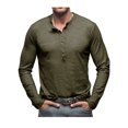thumbnail image 1 of SUNSIOM Men's Spring Autumn Casual T-shirt Solid Color Long Sleeve Crewneck Button Up Tops, 1 of 5