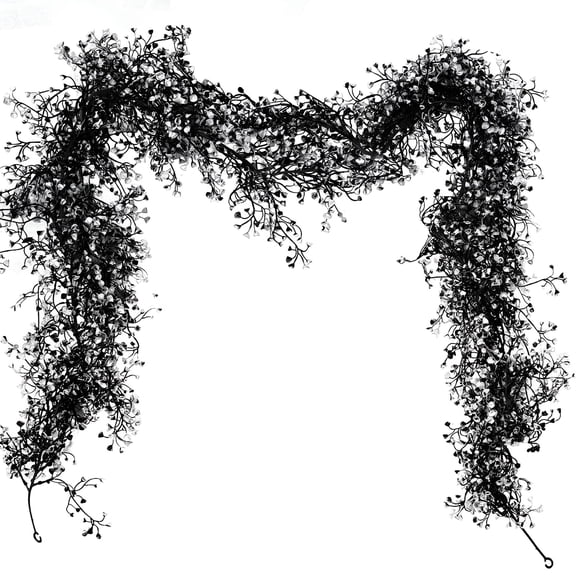 LAMIRO Artificial Vines Ivy Fall Garland,5.6Ft Fake Eucalyptus Garland UV Resistant Hanging Vines Plants Faux Ivy Decor for Indoor Outdoor Home Garden Wedding Autumn Thanksgiving Party Arch (Black)
