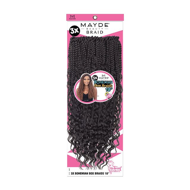 Trenza de ganchillo Mayde Beauty Bohemian Box Braids 18, paquete de 5
