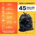thumbnail image 2 of Bagtron 45 Gallon Trash Bags, 30 Micron, 40" x 46" Large, Black, 100 Count, 2 of 6
