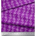 thumbnail image 2 of Soimoi Purple Poly Georgette Fabric Leaves & Bunchberry Stripe Printed Fabric 1 Yard 52 Inch Wide, 2 of 3