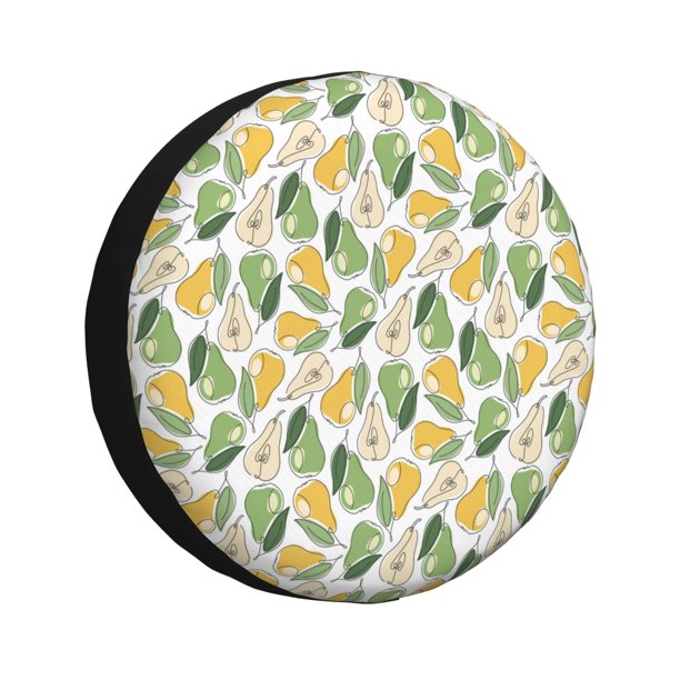 Fotbe Fruit Pears Funda de Llanta de Repuesto con Estampado, Engrosada, Ajuste Universal para Jeep, Remolque, RV, SUV, Camión-15 inch