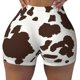 thumbnail image 2 of Fotbe Brown Cow Shorts Sin Costuras – Shorts Deportivos de Cintura Alta para Mujer, Elásticos para Gimnasio, Yoga, Running o Ciclismo-Large, 2 of 8