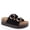Black-1, variant on Women’s Platform Slide Sandals, Lightweight Cork Footbed, Adjustable Buckle