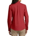 thumbnail image 2 of Womens Long Sleeve Carefree Poplin Uniforms Dress Cotton/Polyester Shirt Rich Red X-Large, 2 of 5