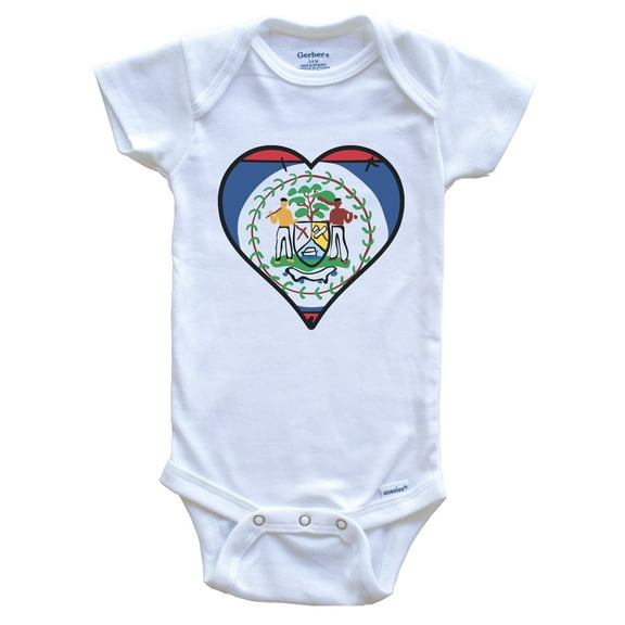 Belize Heart Belizean Flag Baby Bodysuit