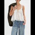 thumbnail image 4 of Camiseta Sin Mangas con Ribete de Encaje para Mujer, Estilo Y2K, con Lazo Frontal, Semitransparente, , Sin Mangas, con Cuello Redondo y Holgada. L, 4 of 10