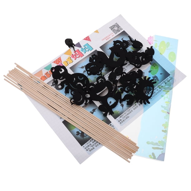 1 juego de kit creativo de teatro de marionetas de sombras para jardín de infantes para contar historias y actuar para aprendizaje interactivo y juego imaginativo negro
