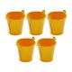 thumbnail image 1 of 5 cubos de metal galvanizado, cubos de hielo, recipientes para manualidades con asa, decoración del hogar, jarrones metálicos decorativos resistentes Amarillo, 1 of 8