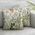 thumbnail image 3 of Heduofu Spring Pillow Covers, Linen Decorative Throw Pillow Covers for Sage Green Floral Leaf Summer Farmhouse Cushion Case for Couch Sofa Outdoor Spring Decor White, 3 of 5